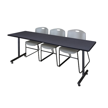 Kobe Rectangle Training Table, 84" W, 29" H, Laminate Top, Gray MKTRCT8424GY44GY